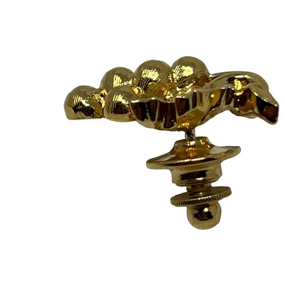 Avon Grape Cluster Pin Gold Tone Rhinestone Vintage Brooch Tie Tack - Picture 8 of 8